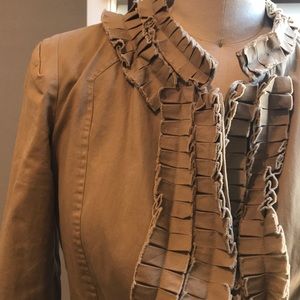 Anthropologie tan ruffled blazer 6